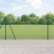 vidaXL Hegesztett Drótfence 13 Flanged Oszloppal Zöld 1.2x50 m Acél építőanyag