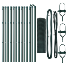 vidaXL Hegesztett Drótfence 13 oszloppal Zöld 0.4x25 m Acél (3351712) építőanyag
