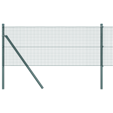 vidaXL Hegesztett Drótfence 13 Oszloppal Zöld 0.6x100 m Acél (3351782) építőanyag