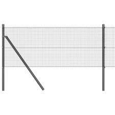 vidaXL hegesztett drótfence 7 oszloppal szürke 0,8x10 m acél (3351804) építőanyag