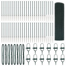 vidaXL hegesztett drótháló kerítés 13 cövekkel Zöld 0.8x100 m Acél (3352144) építőanyag