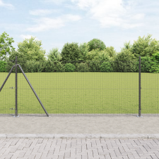 vidaXL hegesztett drótháló kerítés 13 felső oszloppal Szürke 0.8x50 m Acél építőanyag