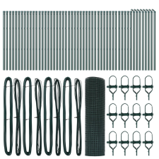 vidaXL Hegesztett Drótháló Kerítés 13 Posztal Zöld 0.6x100 m Acél (3351783) építőanyag