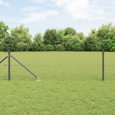 vidaXL Hegesztett Drótháló Kerítés 7 Tüskeoszloppal Szürke 0.6x10 m Acél építőanyag