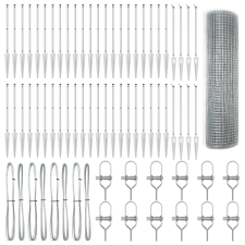 vidaXL hegesztett drótkerítés 13 cölöppel 1x100 m galvanizált acél (3352028) építőanyag