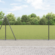 vidaXL hegesztett drótkerítés 13 félautooszloppal Szürke 1.2x50 m Acél építőanyag
