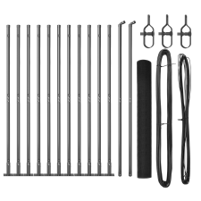 vidaXL Hegesztett Drótkerítés 13 Flangolt Oszloppal Szürke 0.8x25 m Acél (3352549) építőanyag