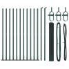 vidaXL Hegesztett Drótkerítés 13 Flenged Oszloppal Zöld 0.8x25 m Acél (3352432)