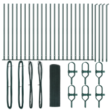 vidaXL Hegesztett Drótkerítés 13 Függőleges Oszloppal Zöld 1x50 m Acél (3352473) építőanyag