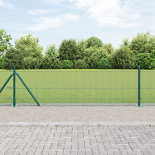 vidaXL Hegesztett Drótkerítés 13 Furatolt Oszloppal Zöld 0.5x100 m Acél építőanyag