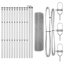 vidaXL Hegesztett Drótkerítés 13 Oszloppal 0.6x25 m Horganyzott Acél (3351600) építőanyag