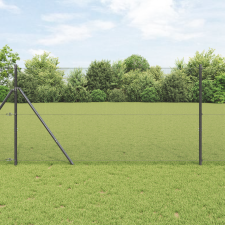 vidaXL hegesztett drótkerítés 13 oszloppal Szürke 1.4x50 m Acél építőanyag