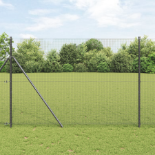 vidaXL Hegesztett Drótkerítés 13 Oszloppal Szürke 1.5x25 m Acél építőanyag