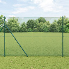 vidaXL hegesztett drótkerítés 13 oszloppal Zöld 1.5x25 m acél építőanyag