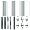 vidaXL hegesztett drótkerítés 13 oszloppal Zöld 1.5x50 m acél (3351773)