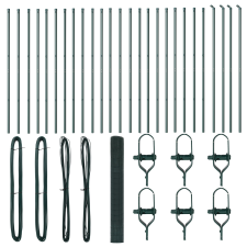 vidaXL Hegesztett Drótkerítés 13 Oszloppal Zöld 1x50 m Acél (3351763) építőanyag