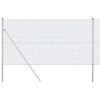 vidaXL Hegesztett Drótkerítés 13 Postával 1.4x25 m Galvanizált Acél (3351615)