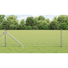 vidaXL Hegesztett Drótkerítés 13 Tüskeoszloppal 0.5x50m Galvanizált Acélból építőanyag