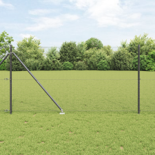 vidaXL Hegesztett Drótkerítés 13 Tüskés Oszloppal Szürke 1.2x50 m Acél építőanyag