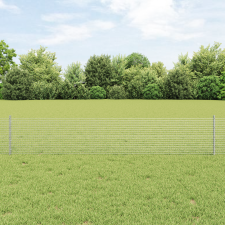 vidaXL hegesztett drótkerítés 22 U oszloppal ezüst 0,4x50 m acél építőanyag