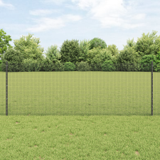 vidaXL hegesztett drótkerítés 5 U oszloppal Szürke 0.8x10 m Acél építőanyag