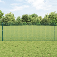 vidaXL hegesztett drótkerítés 5 U poszttal Zöld 0.8x10 m Acél építőanyag