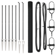 vidaXL hegesztett drótkerítés 7 cölöppel szürke 1,6 x 10 m acél (3352180) építőanyag