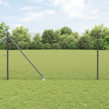 vidaXL Hegesztett drótkerítés 7 cövekposzttal, Szürke, 1,2x10 m, Acél építőanyag