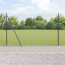 vidaXL Hegesztett Drótkerítés 7 Flangálható Postával Szürke 1,4 x 10 m Acél építőanyag
