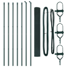 vidaXL Hegesztett Drótkerítés 7 Oszloppal Zöld 1.4x10 m Acél (3351700) építőanyag