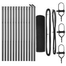 vidaXL Hegesztett Drótkert 13 Oszloppal Szürke 0.4x25 m Acél (3351828) építőanyag