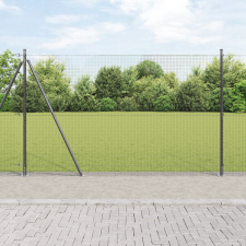 vidaXL Hegesztett Drótkert 7 Küszöbbel Szürke 1,4x10 m Acél építőanyag