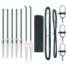 vidaXL Hegesztett Drótkert 7 Szalagos Poszttal Zöld 0.4x10 m Acél (3352032) építőanyag