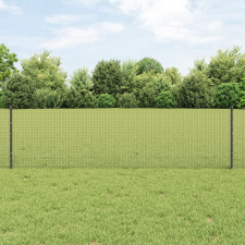 vidaXL hegesztett drótkertkerítés 11 U poszttal Szürke 0.6x25 m acél építőanyag