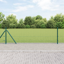 vidaXL Hegesztett Hálókerítés 7 Felfogatott Oszloppal Zöld 0.6x10 m Acél építőanyag
