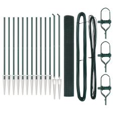 vidaXL hegesztett huzal kerítés 13 cölöppel Zöld 1.2x25 m Acél (3352087) építőanyag