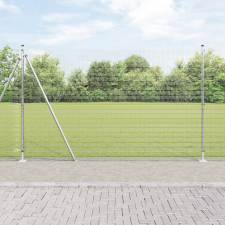 vidaXL Hegesztett Huzal Kerítés 7 Flancos Oszlopokkal 1,5x10 m Horganyzott Acélból építőanyag