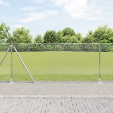 vidaXL hegesztett huzalfence 7 flangolt oszloppal 0.8x10 m horganyzott acél építőanyag