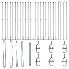 vidaXL Hegesztett huzalkerítés 13 flanged oszloppal 1.6x50 m Galvanizált acél (3352367) építőanyag