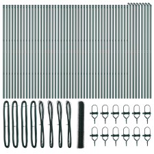 vidaXL Hétszögletű Kerítés Zöld 1,4x100 m Acél (3352754) építőanyag