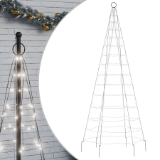 vidaXL hideg fehér karácsonyfa lámpa zászlórúdon 200 LED-del 180 cm (358109) karácsonyfa izzósor