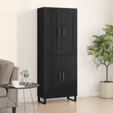 vidaXL Highboard Fekete Tölgy 69.5x34x180 cm Mérnöki Fa bútor