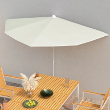 vidaXL homokszínű félköríves napernyő rúddal 180 x 90 cm kerti bútor