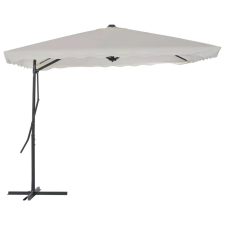 vidaXL homokszínű kültéri napernyő acélrúddal 250 x 250 cm kerti bútor