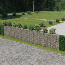 vidaXL horganyzott acél gabion fal 630 x 30 x 100 cm kerti bútor
