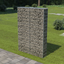 vidaXL Horganyzott acél gabion fal fedéllel 100 x 20 x 150 cm kerti dekoráció
