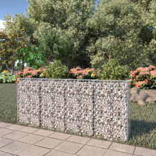 vidaXL horganyzott acél gabion fal fedéllel 200 x 20 x 85 cm biokészítmény