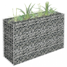 vidaXL Horganyzott acél gabion magaságyás 90 x 30 x 60 cm kerti tárolás