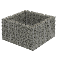 vidaXL horganyzott acél gabion magaságyás 90 x 90 x 50 cm (143557) kerti tárolás