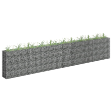 vidaXL horganyzott acél gabion virágtartó 450 x 30 x 90 cm kerti dekoráció